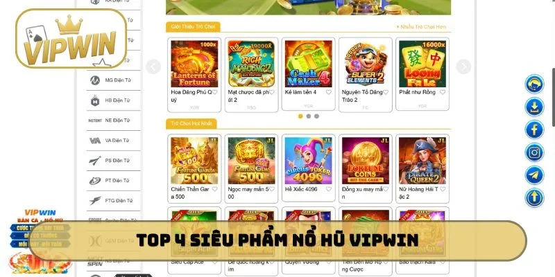 TOP 4 siêu phẩm nổ hũ VIPWINTOP 4 siêu phẩm nổ hũ VIPWIN
